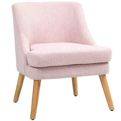 Scandinavische Accentstoel – Fauteuil – Zitzak – Designstoel – Velvet Stoel – Zachte Velvet Bekleding – Stevig Hevea Houten Frame – Beige – 63x69x79,5 cm