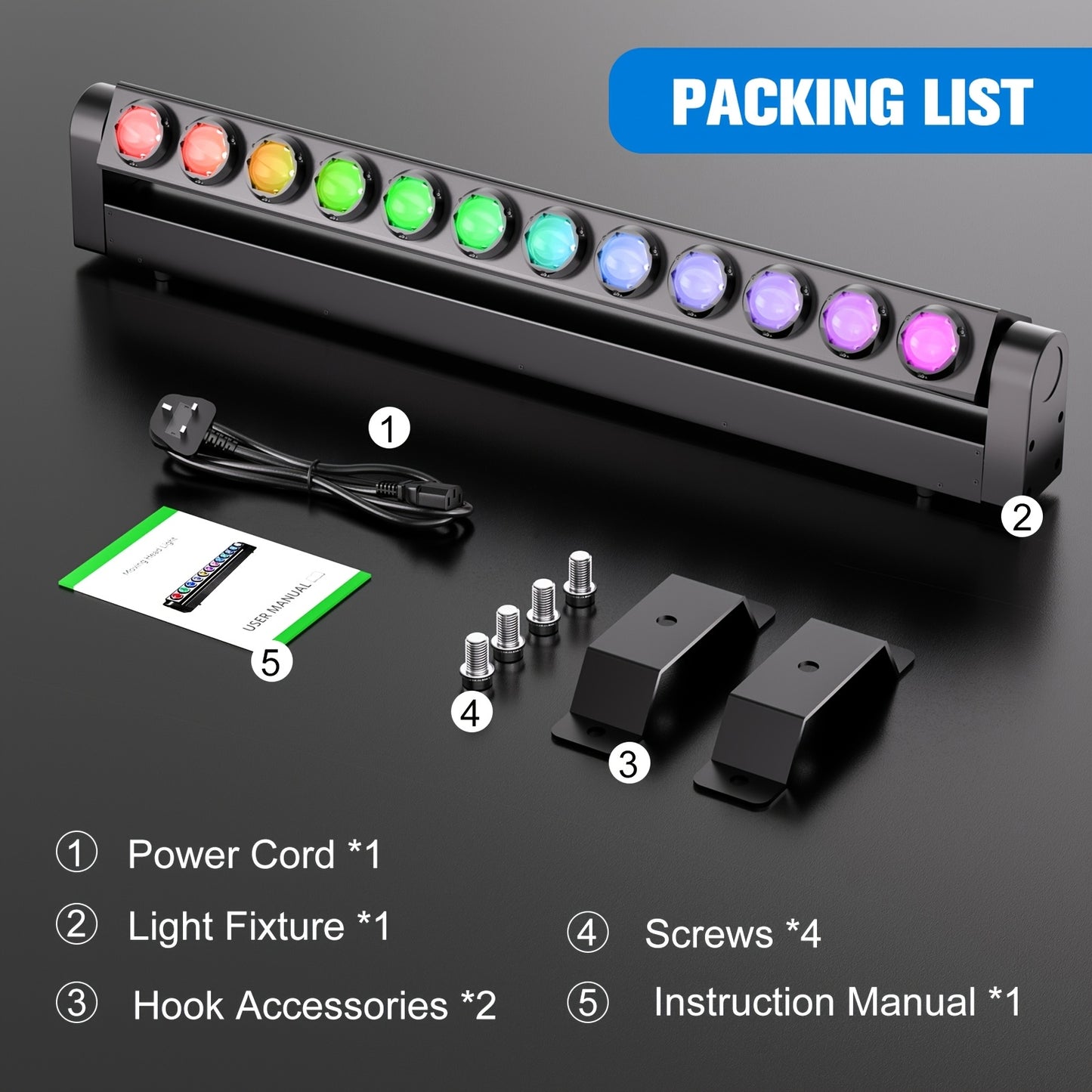 LED RGBW Moving Head Bar Light – DJ Licht – Stage Verlichting – Disco Lamp – KTV Spot – 270W Hoog Vermogen – DMX512 Controle - QUORE