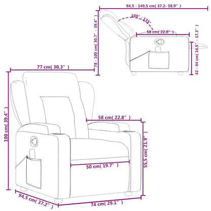 Relaxfauteuil – Relaxstoel – Massagefauteuil – Lounge Fauteuil – Zithoek Stoel – Lichtgrijs – Met Massagefunctie – Handmatig Verstelbaar – Stevig Hout-Metaal Frame