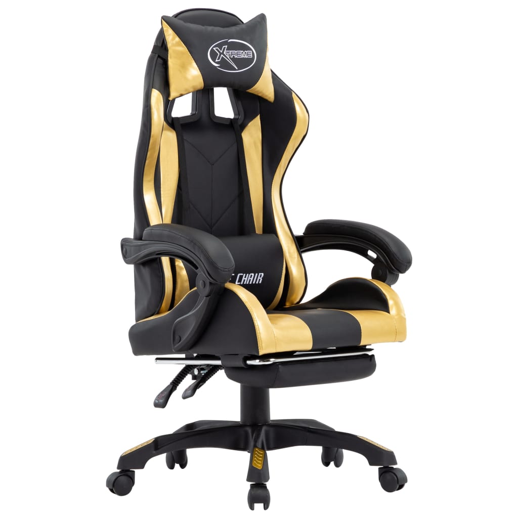 Gamestoel – Gaming Stoel – Game Stoel – Gaming Chair – Racestoel – Verstelbare Rugleuning – Inklapbare Voetsteun – Kunstleren Bekleding – 360° Draaibaar