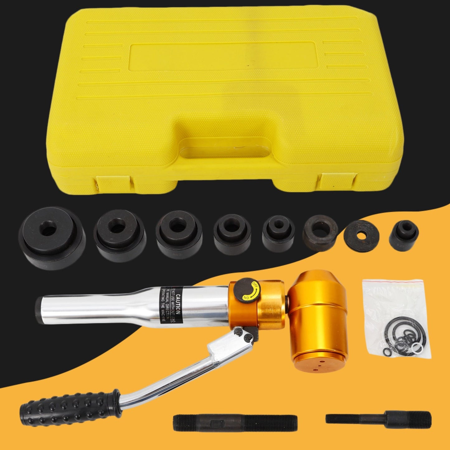 Hydraulische Plaatpuncher – Metaalpuncher – Buizenpons – Staalplatenpons – Hydraulisch Punchtol – 22,5-60,8 mm Diameter – 90 kN Kracht – Robuuste Industriekwaliteit