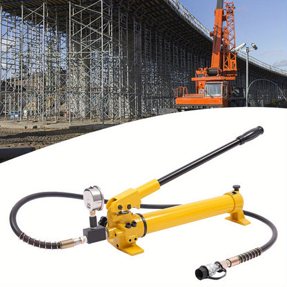 Hydraulische Handpomp – Handmatige Pomp – Hydraulische Pers – Oliepomp – Drukpomp – Hoge Druk Tot 700 Bar – Compact & Draagbaar – Gele Uitvoering