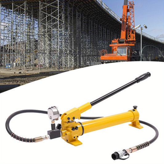 Hydraulische Handpomp – Handmatige Pomp – Hydraulische Pers – Oliepomp – Drukpomp – Hoge Druk Tot 700 Bar – Compact & Draagbaar – Gele Uitvoering