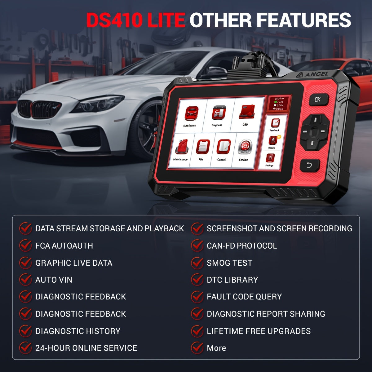 OBD2 Scanner – Auto Diagnosetool – Foutcode Uitlezer – Voertuigscanner – Diagnoseapparaat – Bidirectionele Testfunctie – 15+ Resetfuncties – 6,2 Inch Touchscreen – Levenslange Gratis Updates