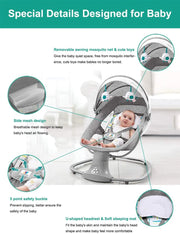 Automatische Wieg - Elektrische Wieg - Zelf bewegende Wieg - Elektrische ledikant - Babybedje - Schommelwieg - Smartwieg - Baby Zitje - Verstelbaar - Timer - Veiligheidsriem - Klamboe - Hemeltje - Hoofdkussen - Afstandsbediening - Audiosysteem