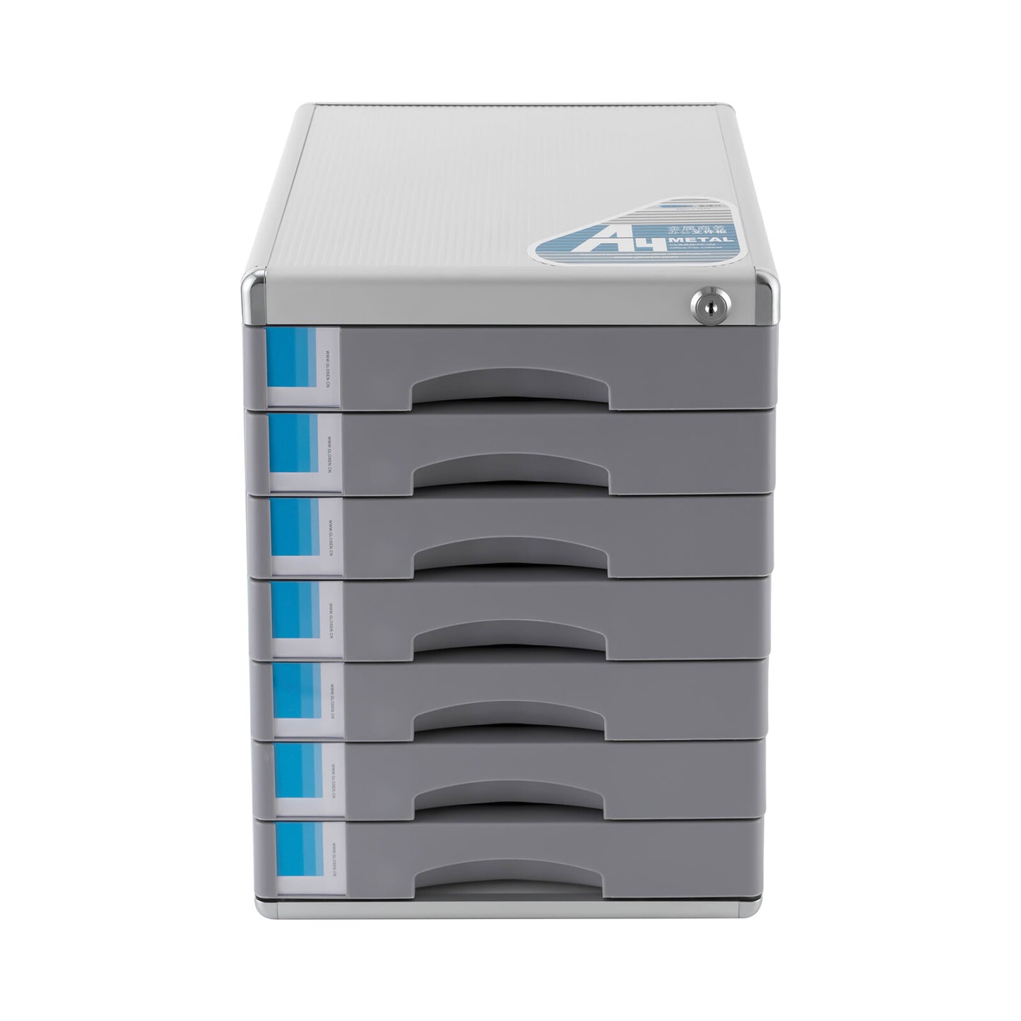 Ladeblok – Ladekast – Archiefkast – Rolcontainer – Opbergkast – 7 Lades – Met Slot en Sleutels – Aluminiumlegering – Compacte Desktop Organizer 30x36x40,5 cm