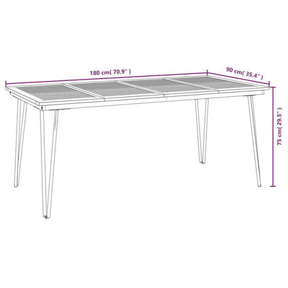 Tafel – Eettafel – Tuinset Tafel – Werktafel – Massief Acaciahout – Hairpin Poten – 180x90x75 cm – Weerbestendig & Afneembare Poten