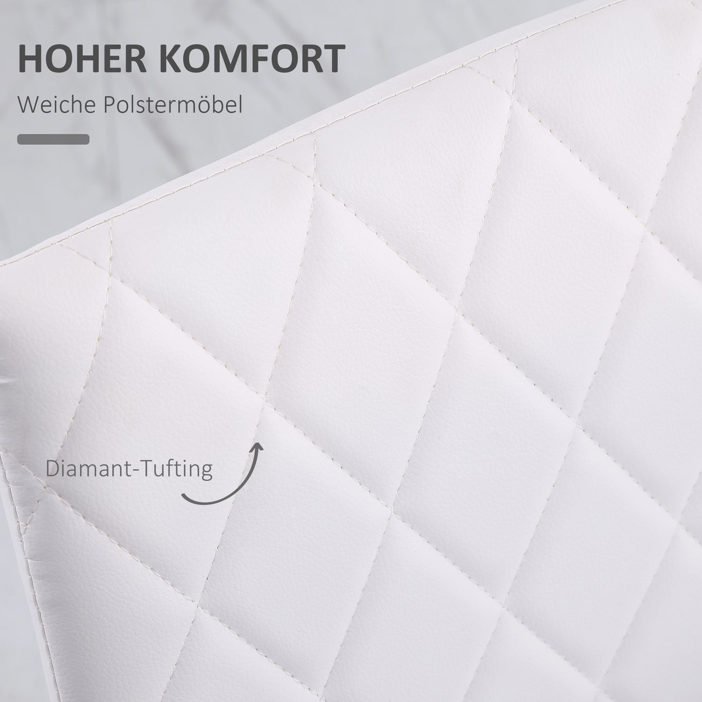 Eetkamerstoel – Keukenstoel – Stoel Met Rugleuning – Kunstleren Stoel – Metalen Poot Stoel – Set Van 4 – Comfortabele Rugleuning – Vlekbestendig Kunstleer