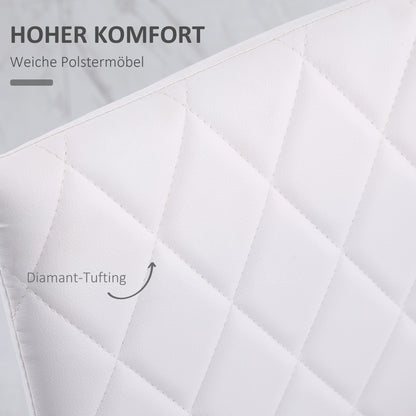Eetkamerstoel – Keukenstoel – Stoel Met Rugleuning – Kunstleren Stoel – Metalen Poot Stoel – Set Van 4 – Comfortabele Rugleuning – Vlekbestendig Kunstleer