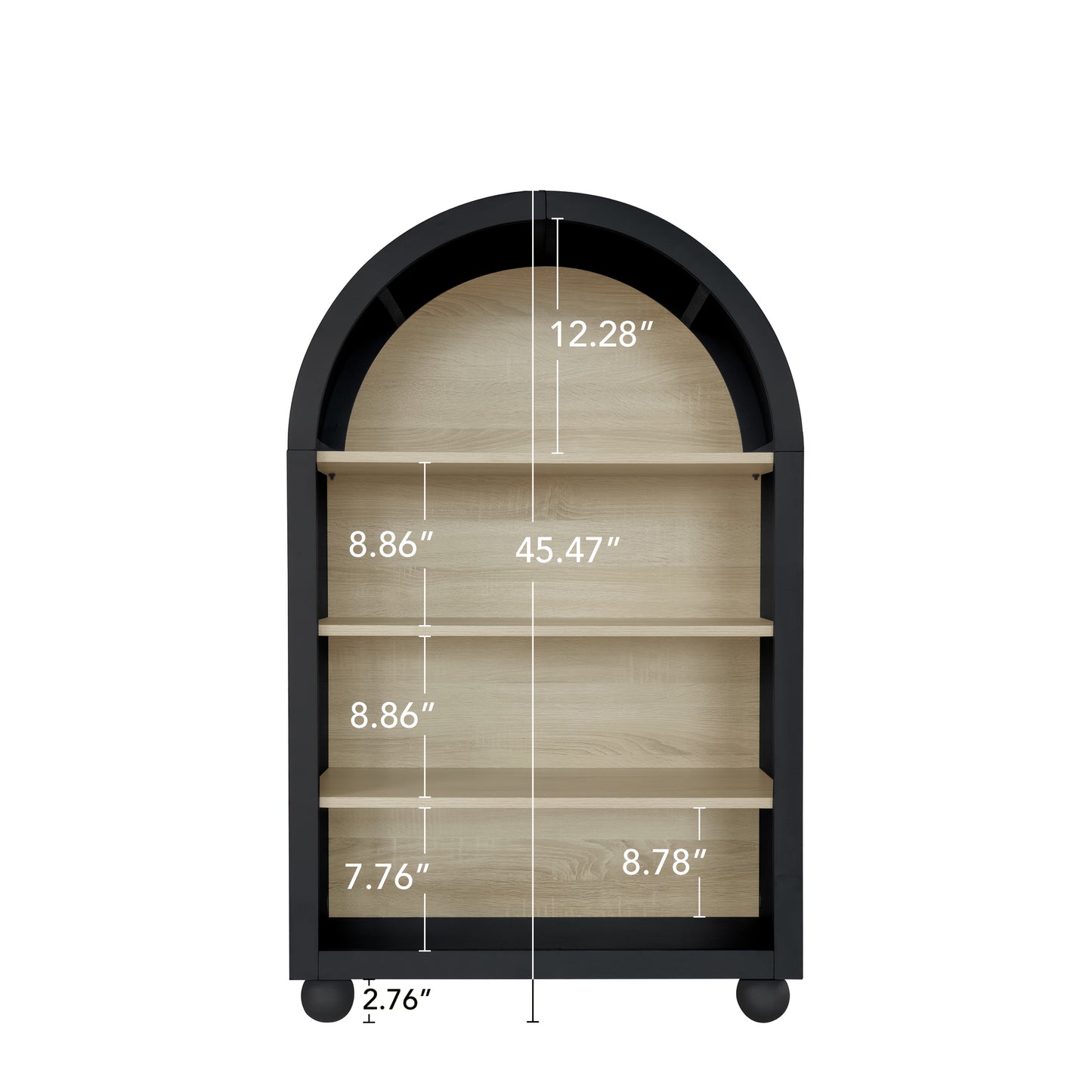 Boekenplank – Boekenkast – Vakkenkast – Wandrek – Opbergplank – Zwart Metaal – 120 cm Hoog – Vrijstaand Ontwerp