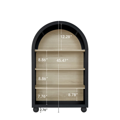 Boekenplank – Boekenkast – Vakkenkast – Wandrek – Opbergplank – Zwart Metaal – 120 cm Hoog – Vrijstaand Ontwerp