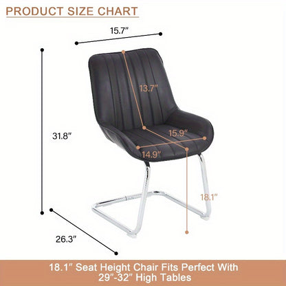 Eetkamerstoel – Stoel – Draaistoel – Armstoel – Zithoekstoel – 2-pack Rode Kunstleren Stoelen – Zachte Veerbekleding – Metalen Stevig Frame