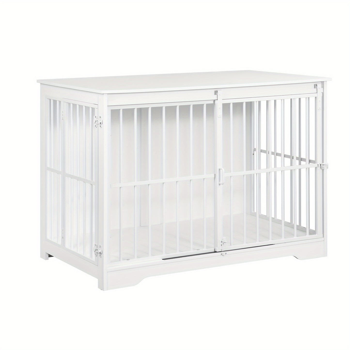 Hzuaneri Furniture Dog Crate - Dual-Door Iron Pet Cage, Indoor Modern Dog Kennel for Small to Large Dogs up to 100kg, Multifunctional Side Table Design, with Anti-Escape, Safety Locks, and Airplane Lock Features, for Home Use