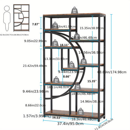 Boekenkast – Vakkenkast – Boekenrek – Opbergkast – Stellingkast – Industrieel Design – 180 cm Hoog