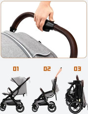 Kinderwagen - Opvouwbaar - Zitten en liggen - Zonneklep - Lichtgewicht - Blauw