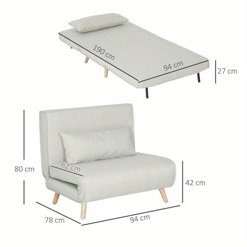 Bankenbed – Slaapbank – Uitschuifbare Bank – Futon – Slaapsofa – Verstelbare Rugleuning – Compact 94x78x80 cm – Stevig Houten Frame & Comfortabele Schuimvulling