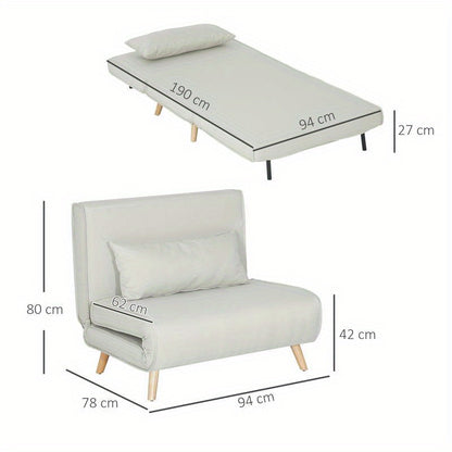 Bankenbed – Slaapbank – Uitschuifbare Bank – Futon – Slaapsofa – Verstelbare Rugleuning – Compact 94x78x80 cm – Stevig Houten Frame & Comfortabele Schuimvulling