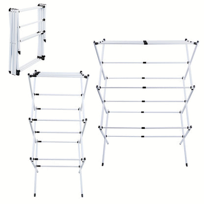 Droogrek – Wasrek – Droogtoren – Waslijn – Wasstandaard – Inklapbaar Ontwerp – 30 Kg Draaggewicht – Ijzer en PP Frame – 3 Lagen – Ruimtebesparend – 75x34x105 cm