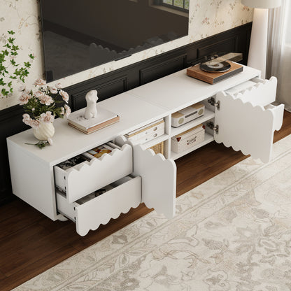 Modern White TV Cabinets, TV Stands, TV Panels, and Low-Profile TV Units | Featuring Unique Designs, Metal Construction, No Electricity Required