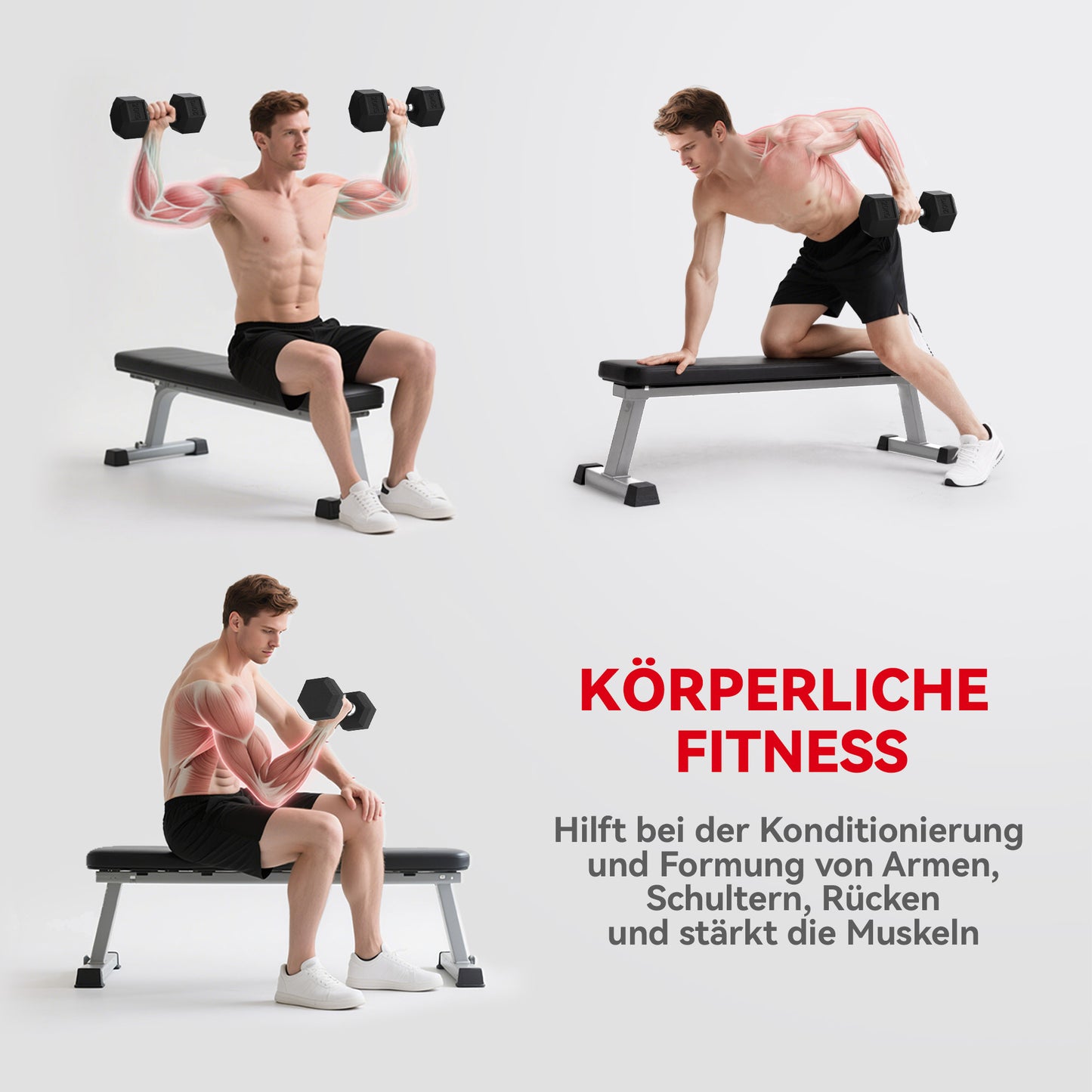 Dumbbell – Halter – Gewicht – Krachttrainer – Fitnessgewicht – 20 kg Zeshoekige Rubberen Coating – Antislip Knurl Grip