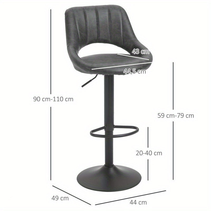 Barkruk – Barstoel – Keukenstoel – Draaibare Stoel – Barkruk Hoogte Verstelbaar – Ergonomisch Foam Zitkussen – Stevig Metalen Frame – Makkelijk Schoon Te Maken