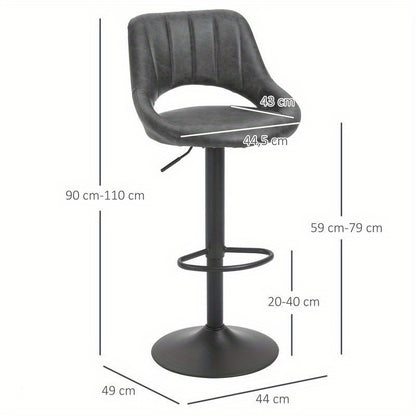 Barkruk – Barstoel – Keukenstoel – Draaibare Stoel – Barkruk Hoogte Verstelbaar – Ergonomisch Foam Zitkussen – Stevig Metalen Frame – Makkelijk Schoon Te Maken