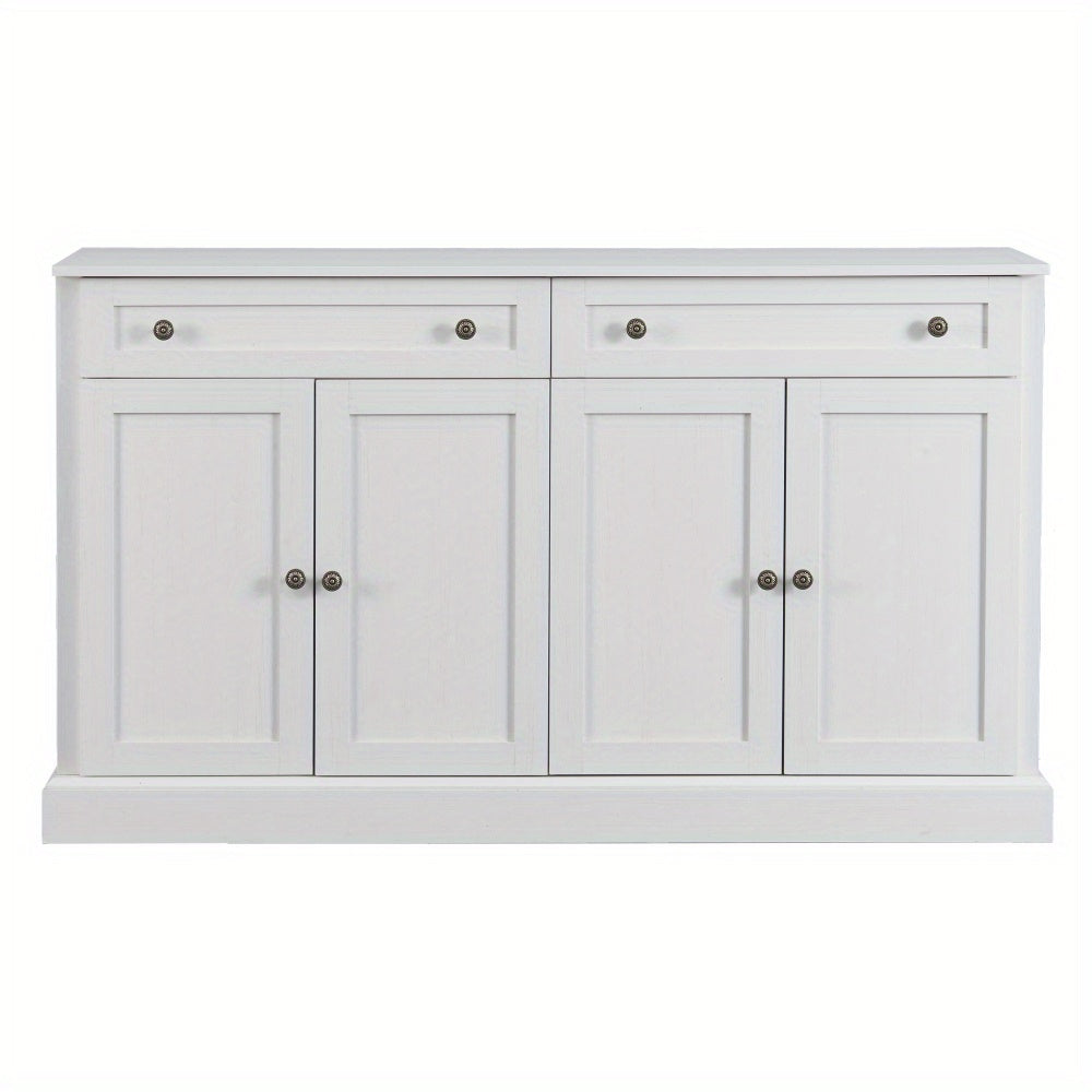 Buffetkast – Dressoir – Sideboard – Opbergkast – Kast – Antiek Wit – Spaanplaat – 150 x 40 x 86 cm – 4 Deuren en 2 Lades