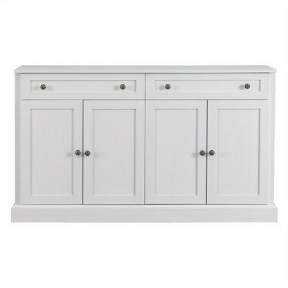 Buffetkast – Dressoir – Sideboard – Opbergkast – Kast – Antiek Wit – Spaanplaat – 150 x 40 x 86 cm – 4 Deuren en 2 Lades