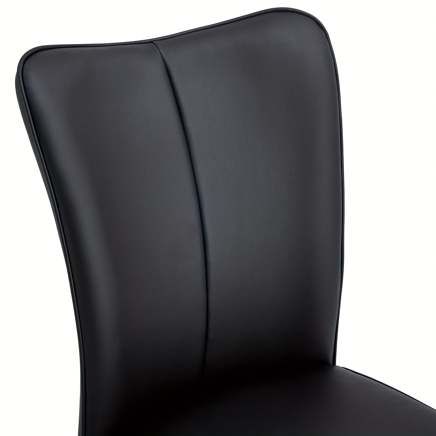 Modern Minimalist Black Dining Chair with PU Leather Backrest And Black Metal Legs for Dining Room, Bedroom And Living Room. Each Box Contains Two Chairs.