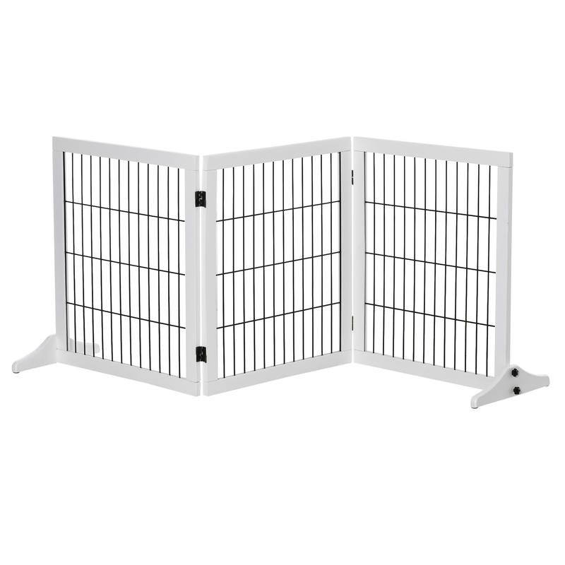 Dog barrier, safety gate, dog gate with support feet, stair gate, dog barrier, door gate for fireplace &amp; stove, pinewood white 185 x 36 x 71cm, Pet Safety Gate, Classic Design, Handcrafted Gate, Highquality Materials, Adj