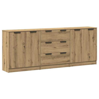 Dressoir – Opbergkast – Ladekast – Buffetkast – Sideboard – Modern Design – Eikenfineer & Spaanplaat – Ruime Opbergruimte ≥68,5 cm Hoog
