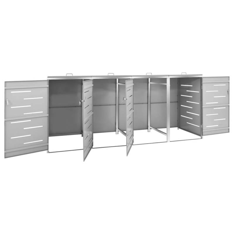 Afvalcontainer – Vuilnisbak – Afvalbak – Kliko – Containers – Extra Ruim 4 Ton Capaciteit – Roestvrij Stalen Frame & Slotbaar Dakvormig Deksel