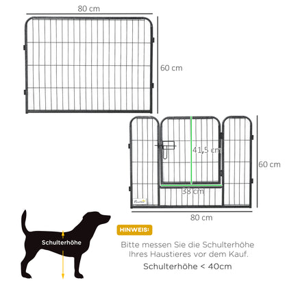Pet Enclosure, Puppy Playpen, 12 Panels, Outdoor & Indoor, Black