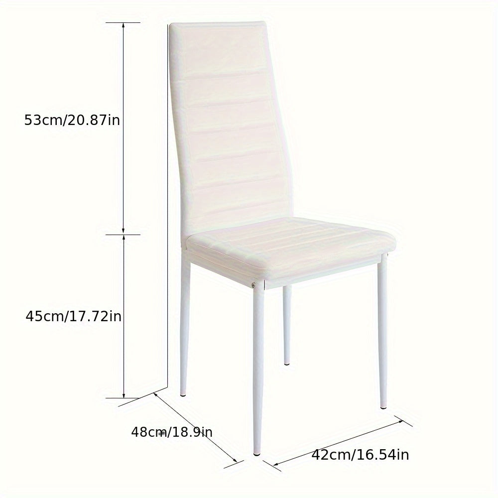 Banketstoel – Eetkamerstoel – Feeststoel – Vergaderstoel – Bistrostoel – Set van 6 – Gestoffeerd Kunstleer – Stevig Metalen Frame
