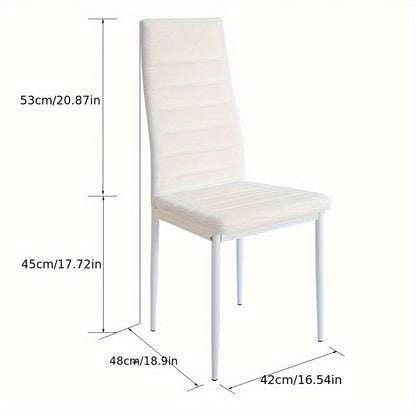 Banketstoel – Eetkamerstoel – Feeststoel – Vergaderstoel – Bistrostoel – Set van 6 – Gestoffeerd Kunstleer – Stevig Metalen Frame