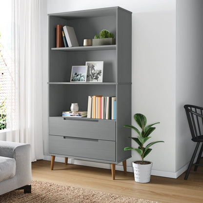 Boekenkast – Boekenrek – Opbergkast – Kantoor Kast – Wandkast – Massief Grenenhout – 85x35x170,5 cm – Scandinavisch Design