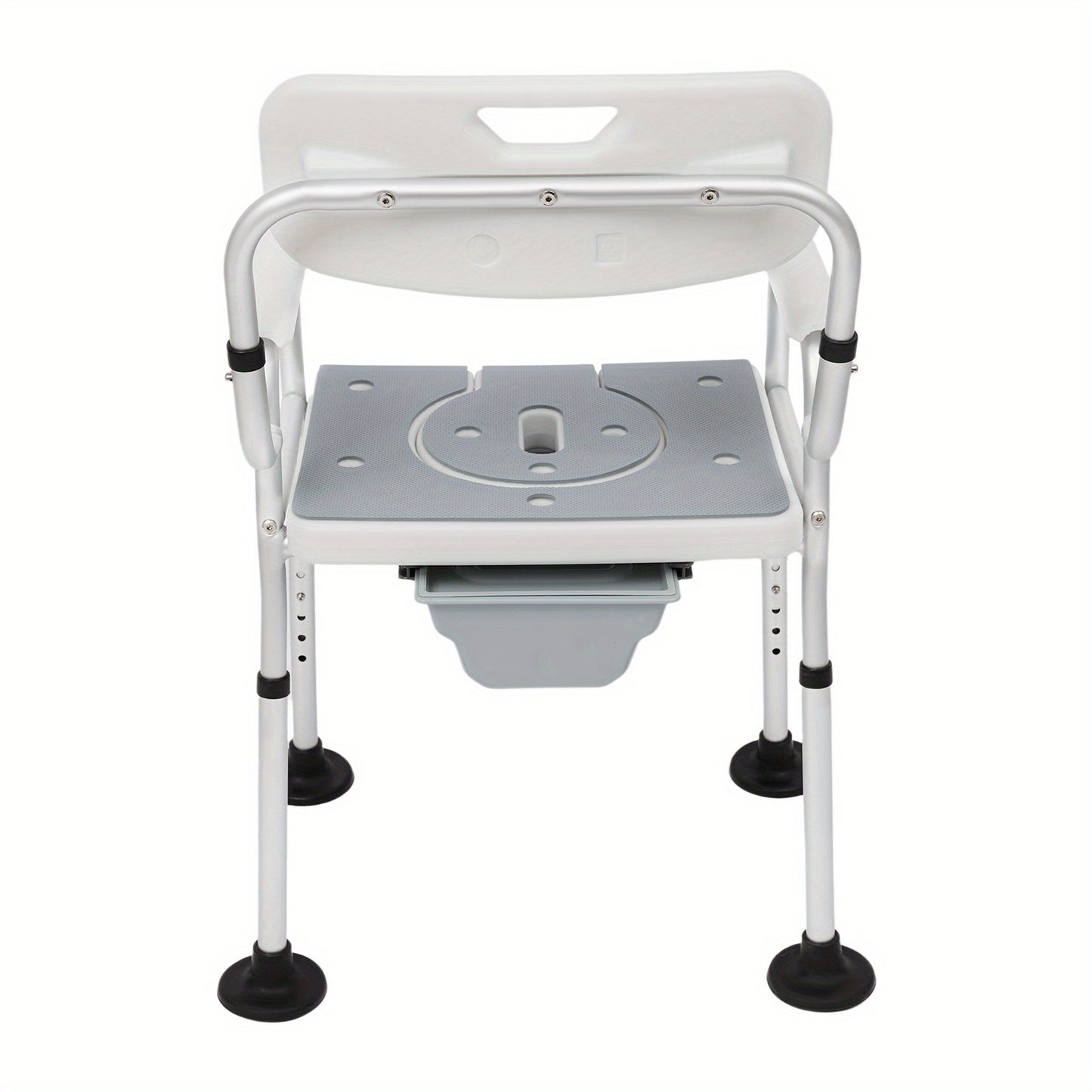 Douchekruk – Douchezitje – Douchestoel – Badkruk – Douchebankje – Verstelbaar 79-88 cm – Antislip Voetkussens Grijs