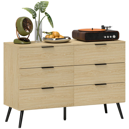 Ladekast – Ladenkast – Dressoir – Commode – Opbergkast – 6 Lades – Anti-Kantel Systeem – Houtnerf Design – 110x40x75 cm