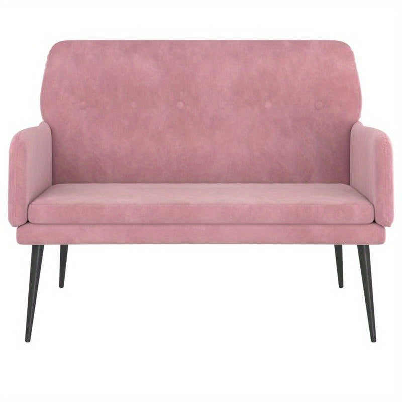 Sofa 108X79X79 Cm Velvet Pink This Couch Is Ideal As a Shoe Stool in Your Hallway Or As a Storage Stool in Your Living Room.