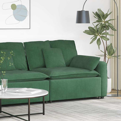 Modulaire Bank – Hoekbank – Slaapbank – Loungesofa – Zithoekbank – Donkergroen – Corduroy Stof – Stevig Metalen Frame