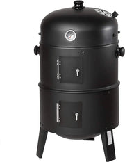 Bbq Roker - Oven - Houtskool Roker - 3 Niveaus - Inclusief Thermometer - Voor Buiten Barbecue - Zwart - 3 in 1