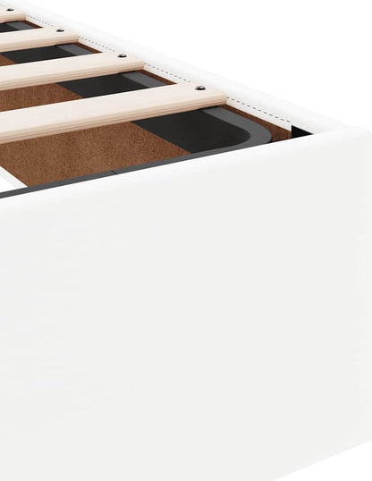 Bedframe 160x200 cm - Wit Kunstleer Bed Frame - Boxspring - Tweepersoonsbed - Slaapcomfort - Modern Design