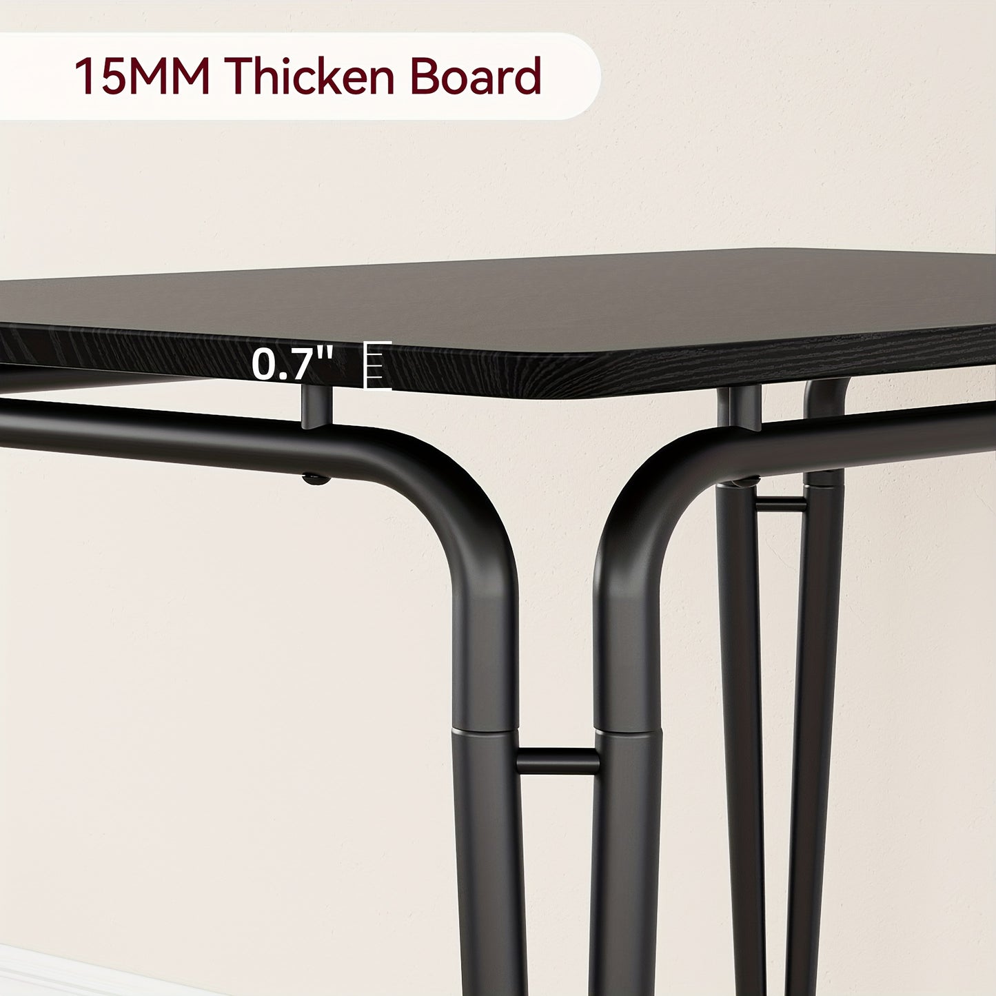 Eettafelset 4 Personen – Eettafel Met Stoelen – Dinerset – Eetkamerset – Compacte Eettafel – MDF Tafelblad – Comfortabele Gestoffeerde Stoelen