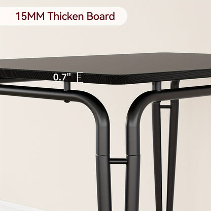 Eettafelset 4 Personen – Eettafel Met Stoelen – Dinerset – Eetkamerset – Compacte Eettafel – MDF Tafelblad – Comfortabele Gestoffeerde Stoelen