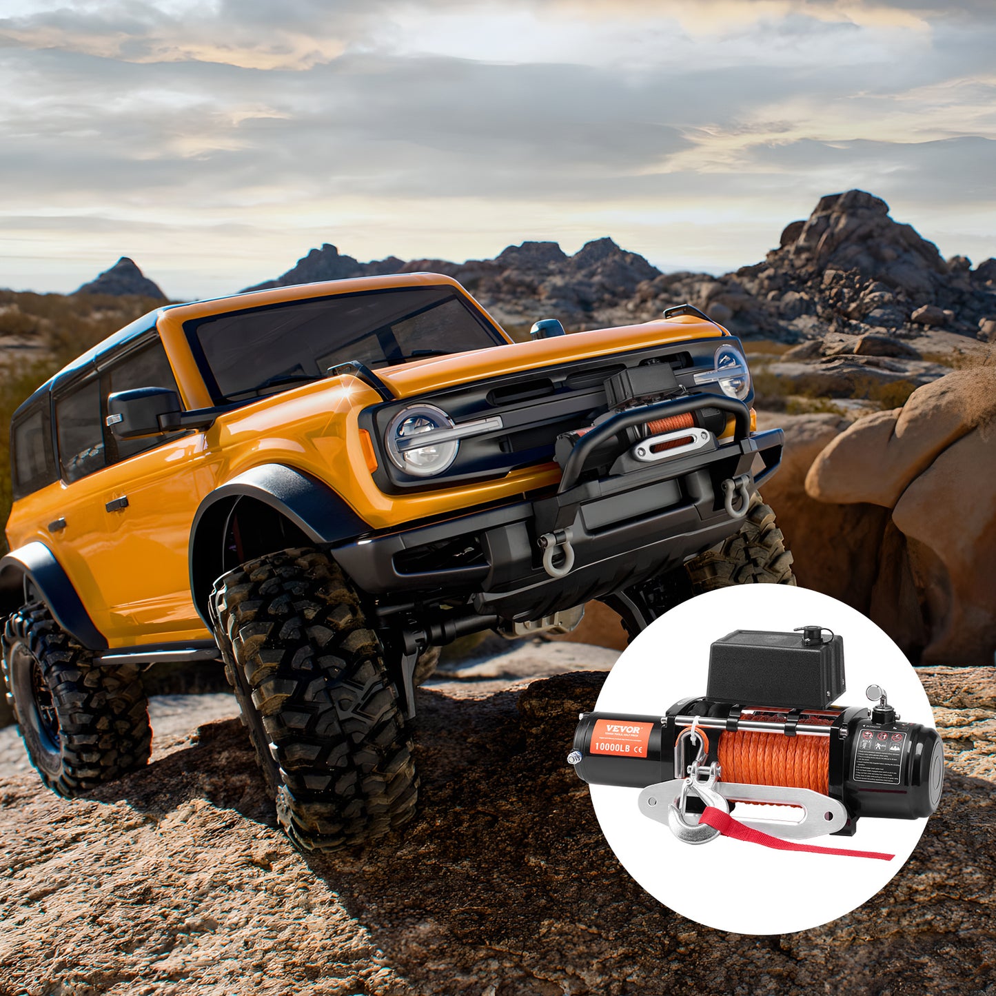 Elektrische Lier – Winch – Takel – Kabellier – Bumperlier – 4536 kg Trekkracht – Synthetisch Touw – Waterdicht – Draadloze Afstandsbediening