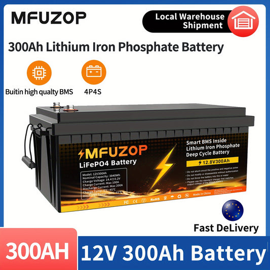 12V 300Ah Lithium Batterij – LiFePO4 Accu – Lithium-ijzerfosfaat Accu – Camper Accu – Solar Accu – Onderhoudsvrij – Hoge Capaciteit