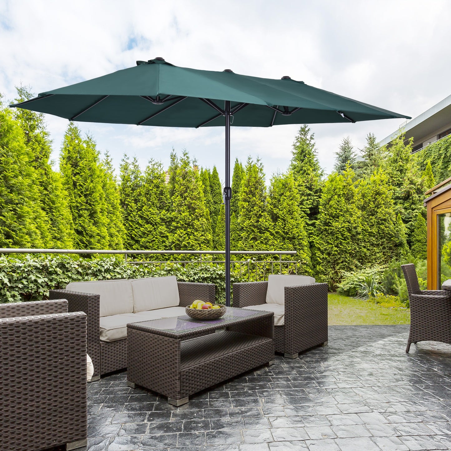 Parasol – Zweefparasol – Stokparasol – Tuinparasol – Terrasparasol – Extra Groot 460x270 cm – Hoogwaardig Polyester 180 g/m²