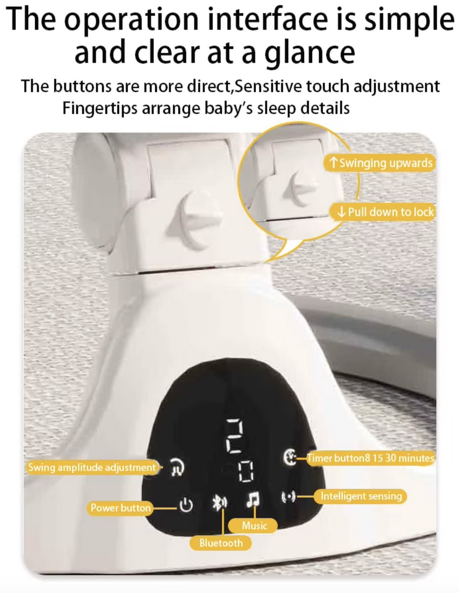Elektrische Wipstoel - Wipstoel - Babystoel - Baby Swing - Schommelstoel - Elektrisch - Afstandsbediening - Bluetooth voor muziek - Roze