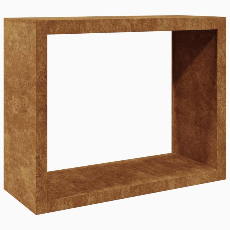 Houtopslag Buiten – Brandhoutrek – Haardhout Oplag – Houtberging – Houtrek – Weerbestendig Cortenstaal – Uittrekbare Plank 100x40x80 cm – Roestvast & Duurzaam
