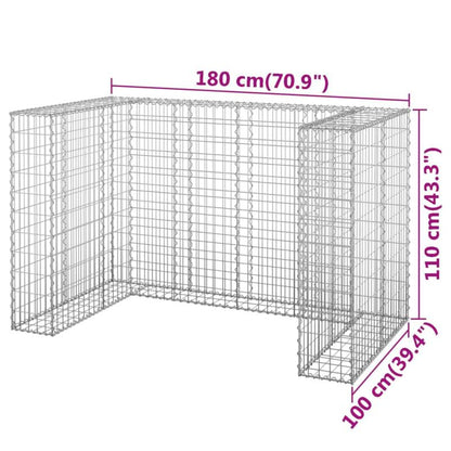 Afvalbak Buiten – Buitenprullenbak – Afvalemmer – Vuilnisbak – Afvalton – Gegalvaniseerd Staal – 180x100x110 cm – Weerbestendig & Afsluitbaar